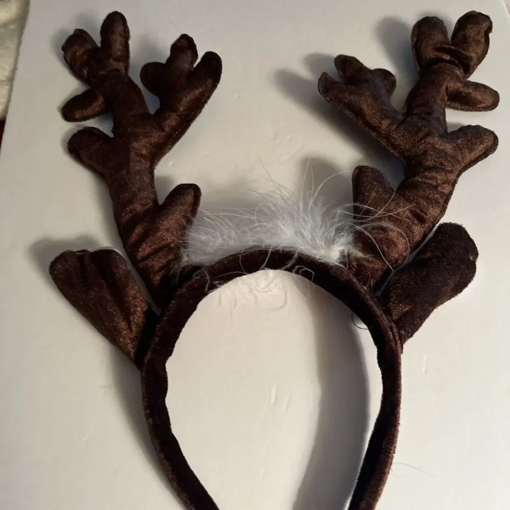 2 Pc FABRIC PLUSH REINDEER ANTLERS HEADBAND HEADDRESS 14
